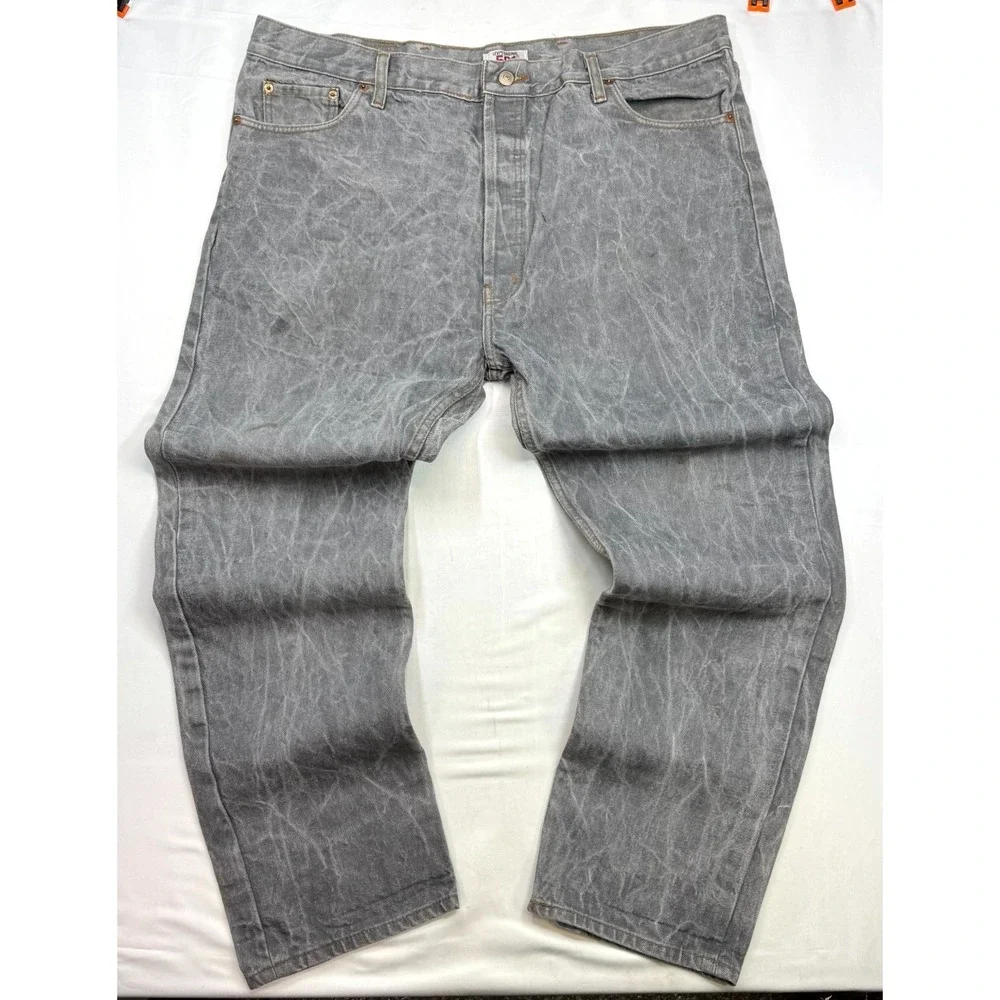 Levi's‎ 501 Straight Leg Button-Fly Jeans Mens Size 42x30 Gray Denim Cotton